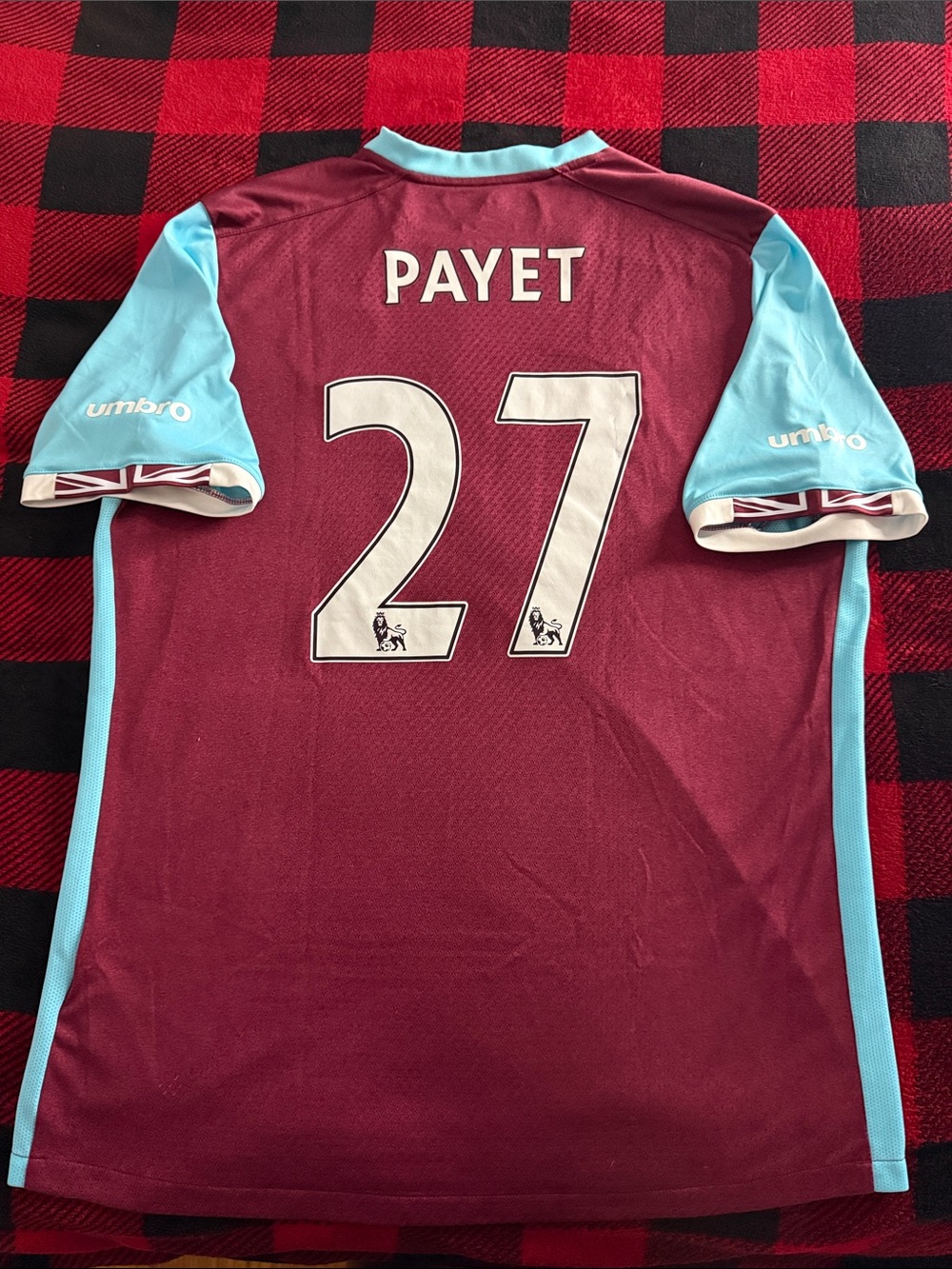 RARE West Ham United #27 Dimitri Payet 2016-17 Umbro Home Premier League Jersey